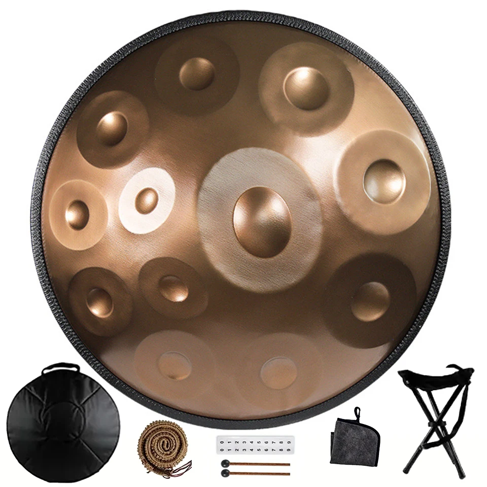 Musical Instrument Handpan - 440/432Hz Handpan Drum, 9/10/12 noten, Stalen
