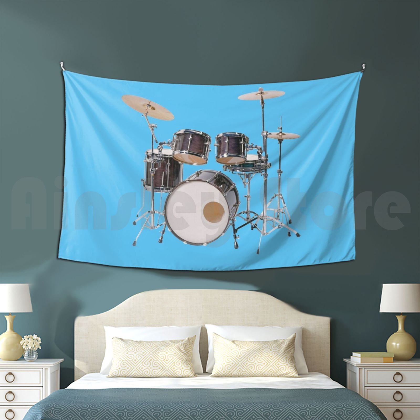Musical Instrument Images - Drums Illustratie Wandtapijt Woonkamer Slaapkamer Drums