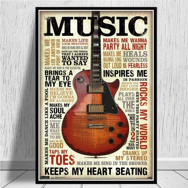 Musical Instrument Images - Canvas Prints Pictures Wall Art Gitaren
