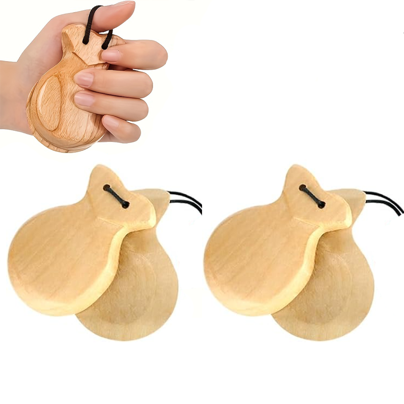 Castanet Flamenco - 2-pack Spaanse castagnetten Flamenco traditionele houten