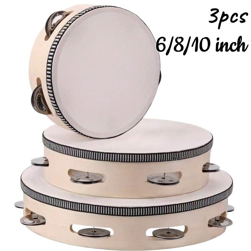 Musical Instrument Games - 1/3pcs Houten Tamboerijn 6/8/10inch Handheld Drum