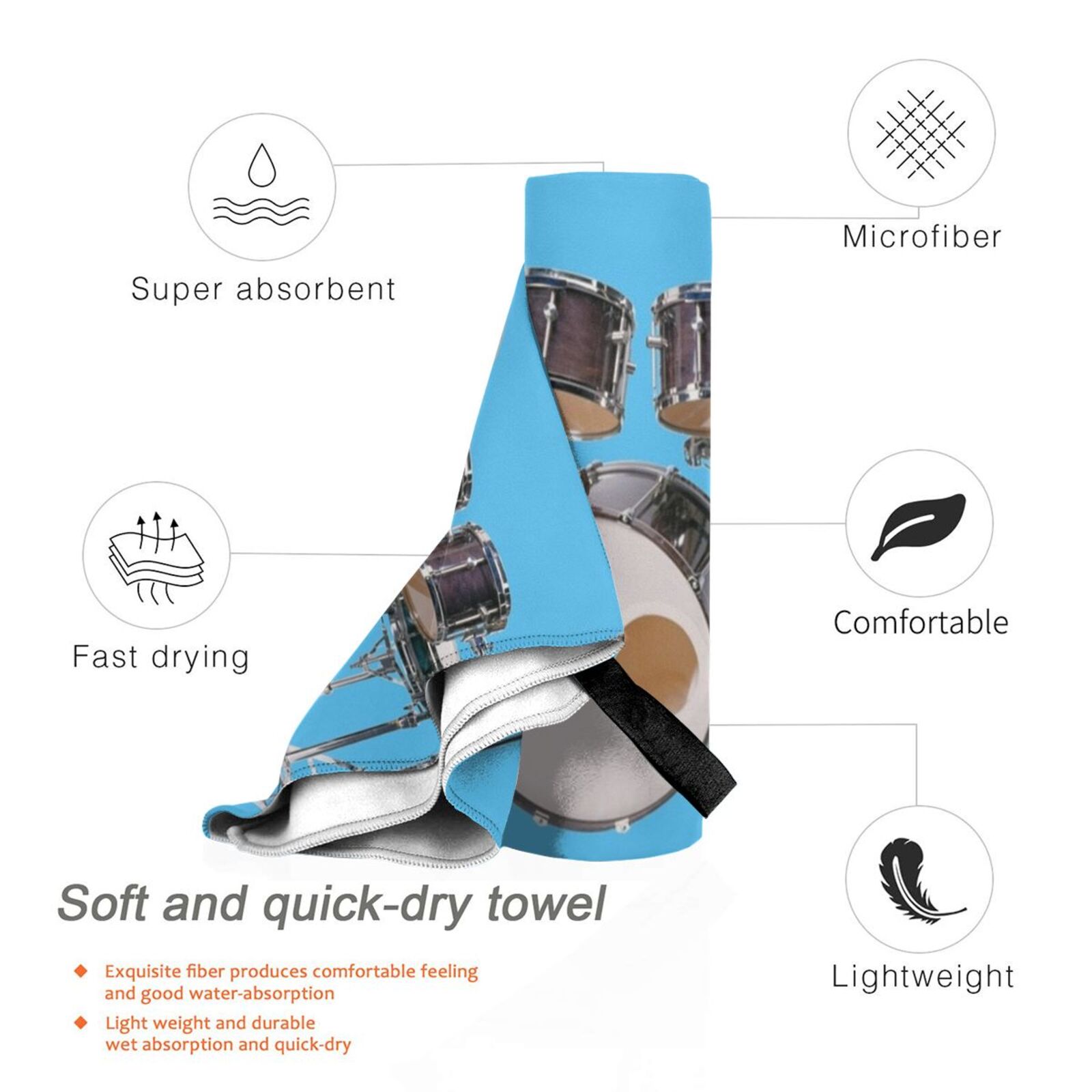 Drums Illustratie Badhanddoek  - Musical Instrument Images recensie en prijs