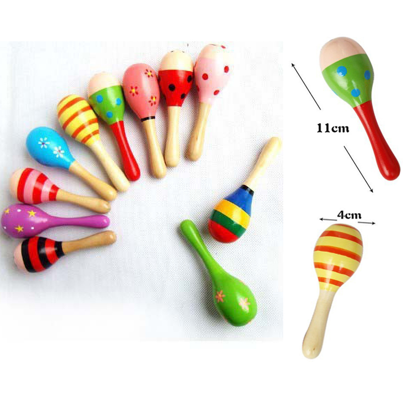 2 Stuks Kleurrijke Houten Klei - Musical Instrument Rattle recensie en prijs