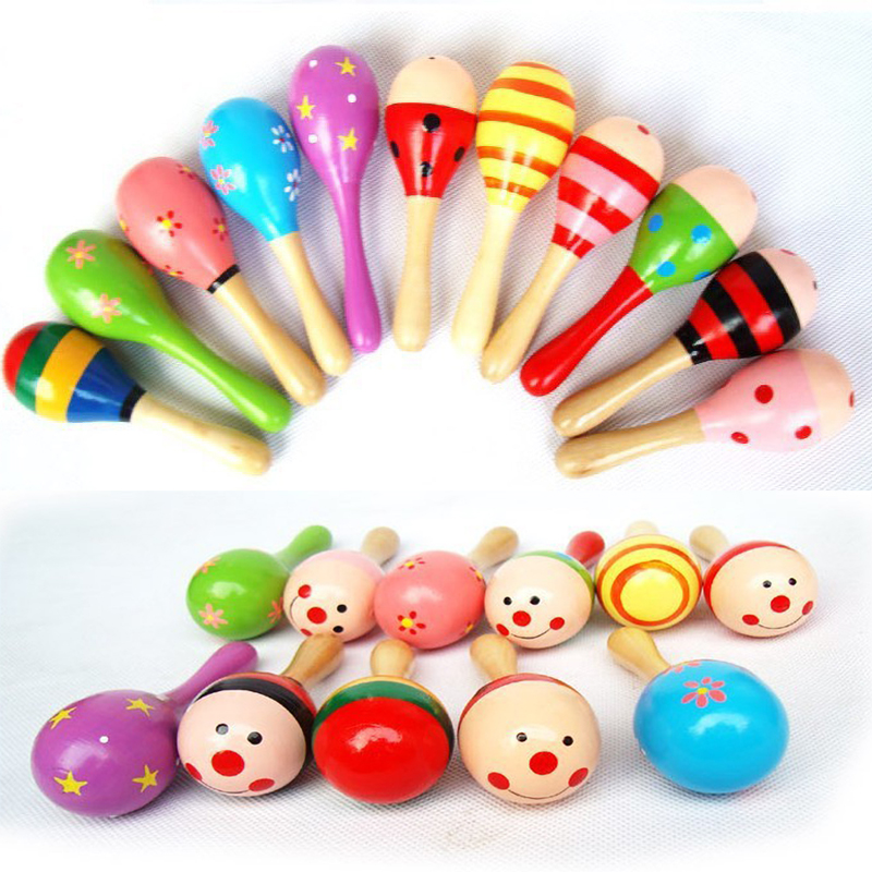 2 Stuks Kleurrijke Houten Klei - Musical Instrument Rattle recensie en prijs